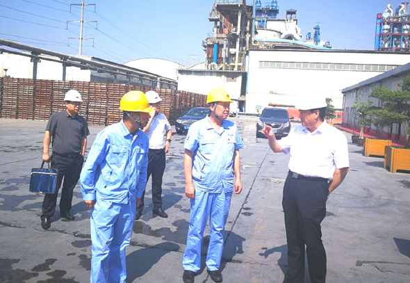 新安縣縣長(zhǎng)郅書(shū)安到萬(wàn)基控股集團(tuán)墻材公司調(diào)研